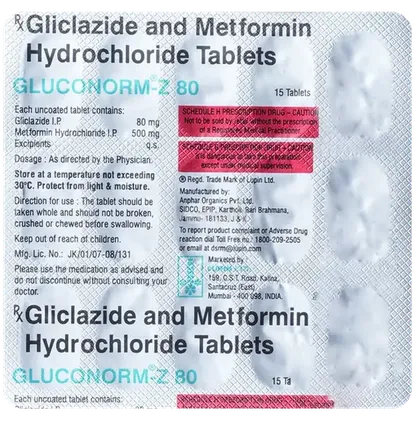 gluconorm z 80 tablet 15's